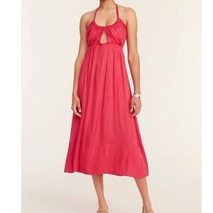 NWT J. Crew Halter Cutout Dress in Featherweight Satin
